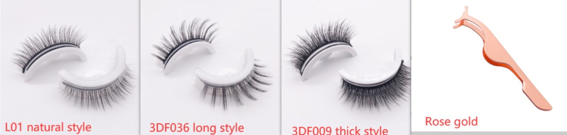 Reusable 3D Mink Lashes Natural False Eyelashes Self Adhesive Fake Glue Free Makeup Eyelash Extension Silk by Mirlaine Univers