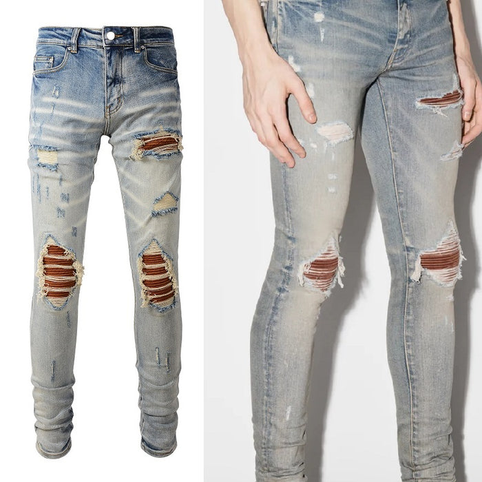 Men's Fashion Personality Skinny Pants Denim