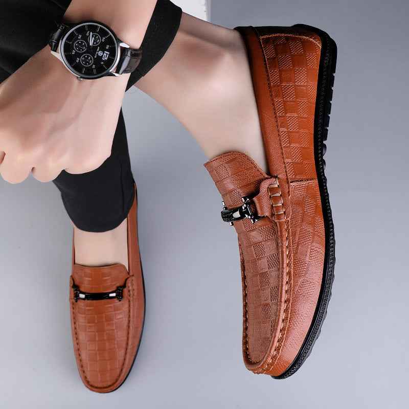 Slip-On Business Men's Soft Surface Casual Plus Size Loafers Leather Shoes