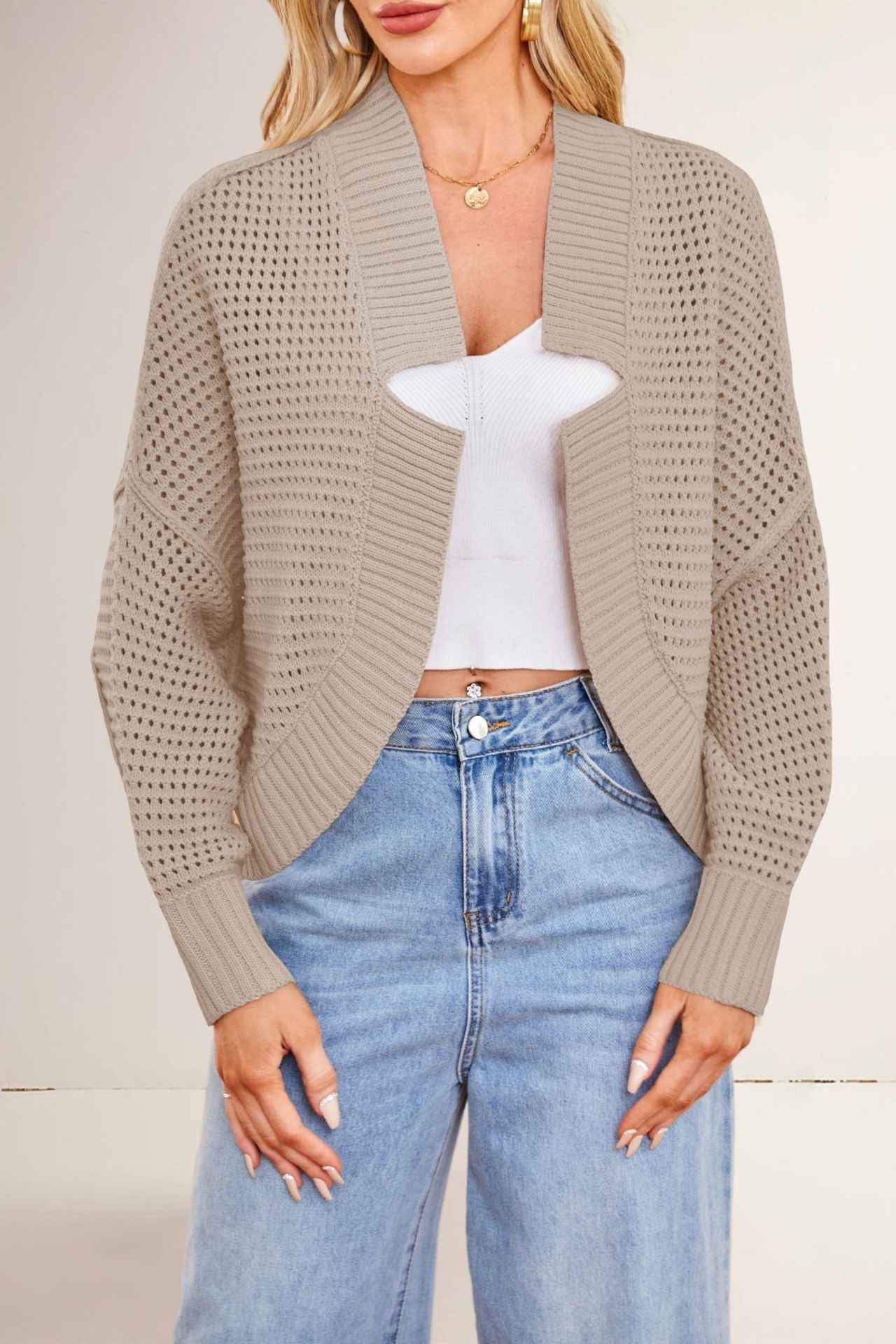 Fashionable Batwing Sleeve Knitted Cardigan Sweaters Coat