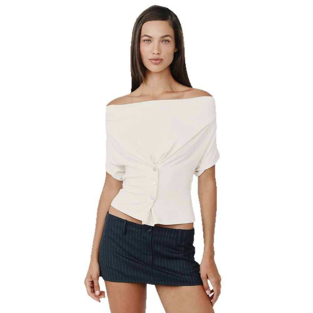 Figure-flattering Button-up Top With A Designer Touch