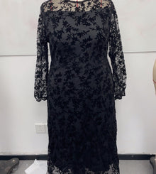 Womens Square-Neck Lace Jacquard Long-Sleeve Dress With Ties by Mirlaine Univers