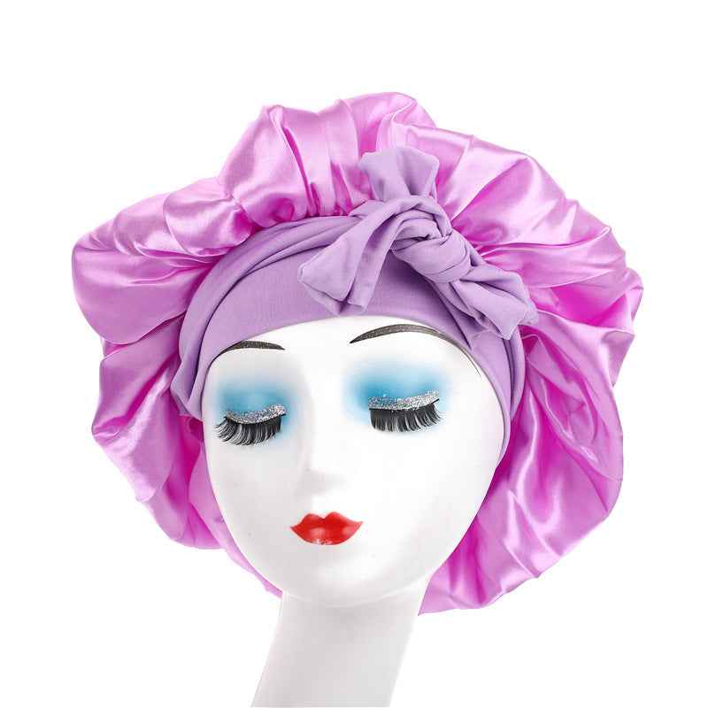 Single Layer Ribbon Round Cap Bow Artificial Silk
