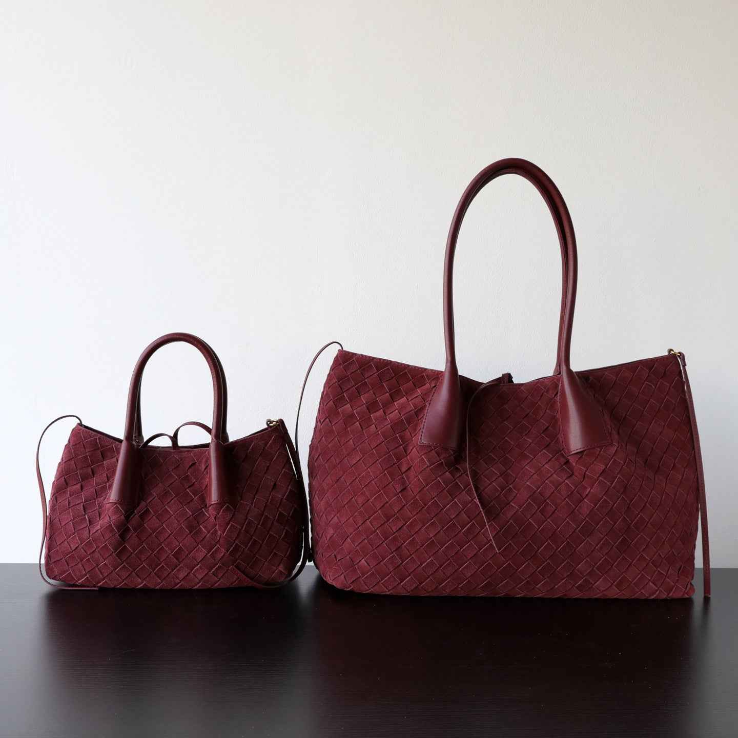Handwoven Matte Cowhide Tote Bag With Large Capacity