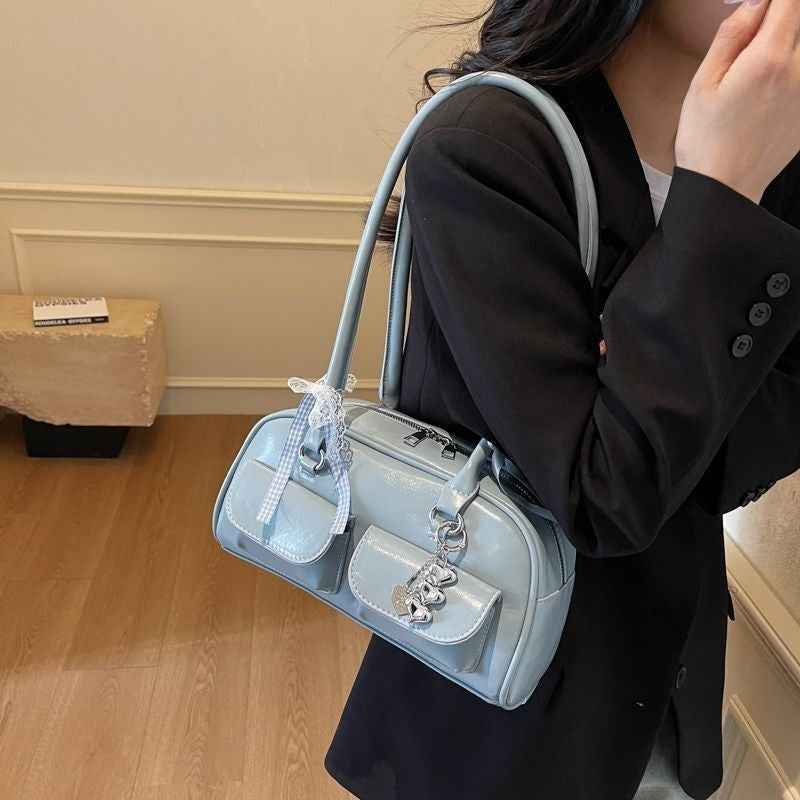 Bow-tie Ribbon Bowling Bag A Stylish High-capacity Shoulder And Tote Bag