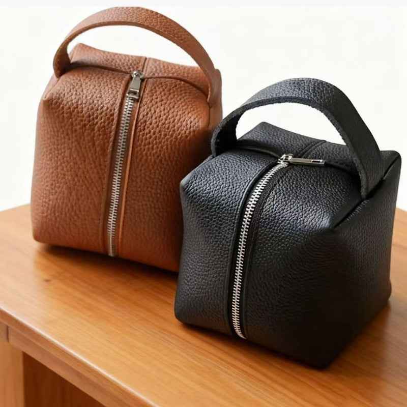 Womens Square Bread-Shaped Cosmetic Skincare Organizer Waterproof Toiletry Bag