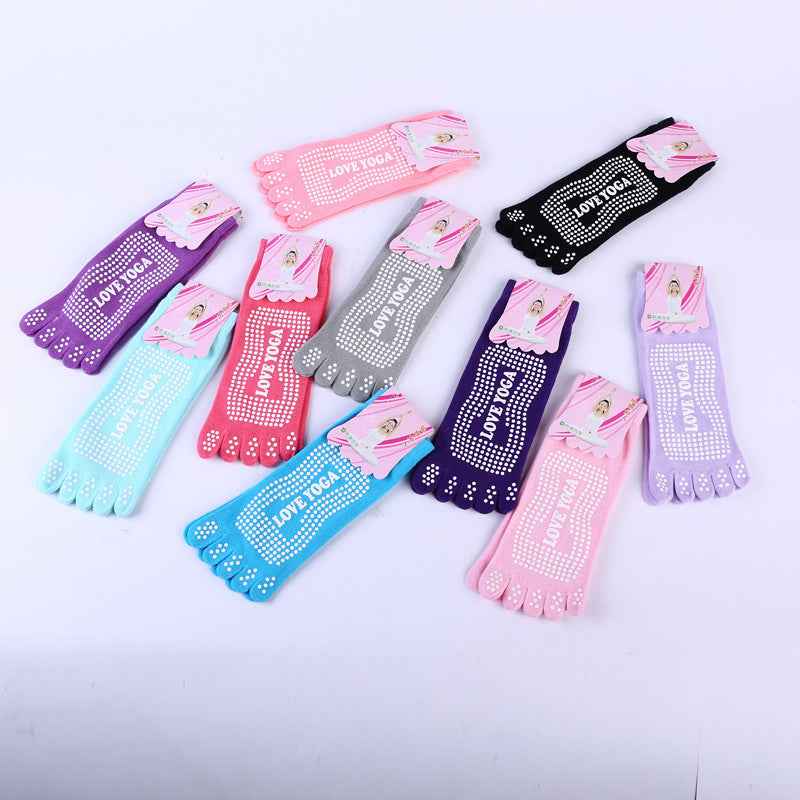 Women's Pure Cotton Dispensing Non-slip Yoga Five Finger Socks