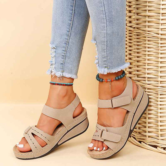 Wedge Sandals Summer Velcro Platform Shoes Women