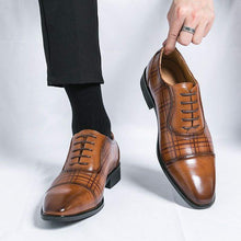 Square Toe Men's Breathable Business British Style Niche Leather Shoes by Mirlaine Univers